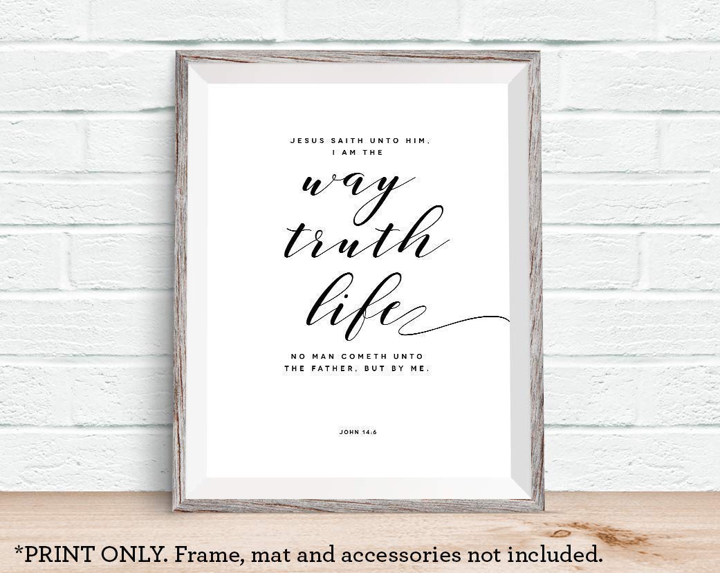 John 11x14 Bible Verse Art Print - Farmhouse Wall Decor for Christian Home