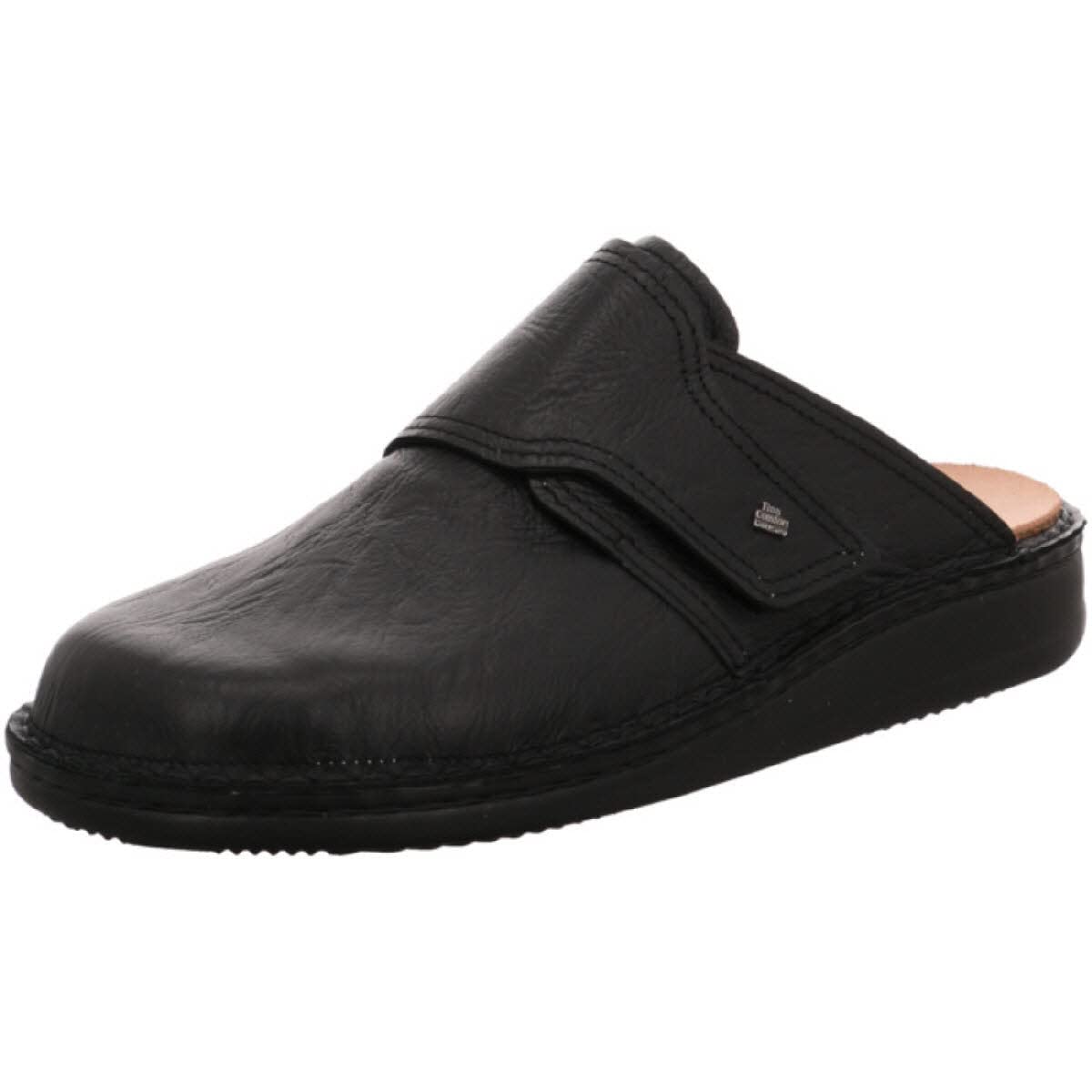 Finn Comfort Amalfi Black Carat Men's Leather Clogs - Size 5.5 US M - Premium Orthopedic Support Shoes for Walking, Work & Casual Wear - All-Day Comfort for Nurses, Chefs & Professionals - Ideal for Healthcare, Hospitality & Long Shifts on Feet