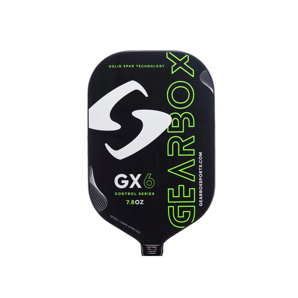 Premium Carbon Fiber Pickleball Paddle - Gearbox GX6 Control 7.8oz | 3-15/16in Green Paddle for Competitive Play & Recreational Games | Perfect for Tournaments, Backyard Fun & Club Play