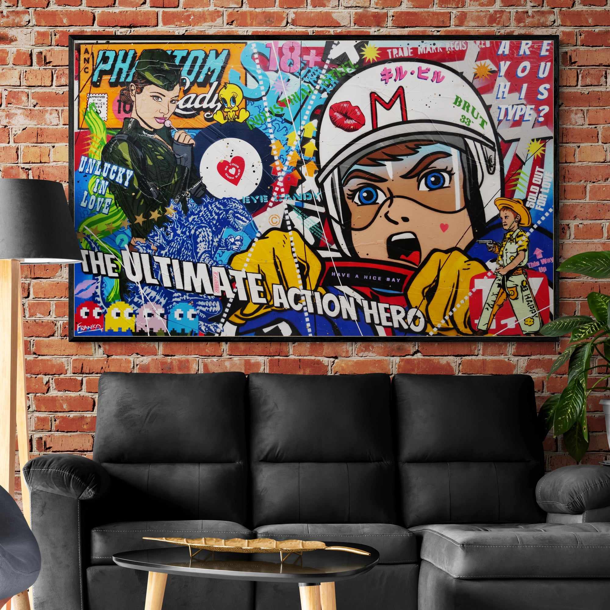 160cm x 100cm Speed Racer Textured Urban Pop Art Canvas Painting - Modern Wall Decor for Living Room, Bedroom & Office
