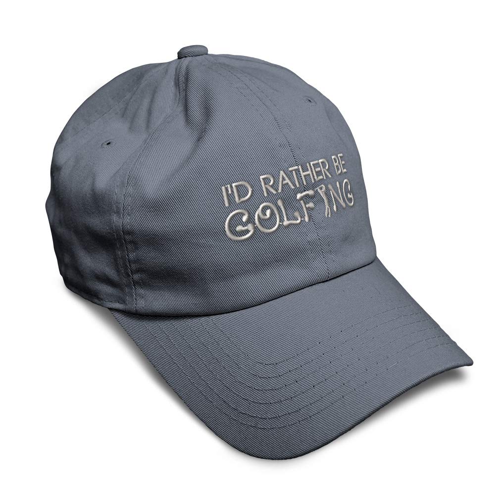 Soft Cotton Embroidered Baseball Cap - 'I'd Rather Be Golfing' Novelty Dad Hat for Men & Women | Perfect for Golfing, Outdoor Sports & Casual Wear