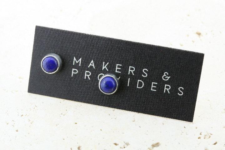 6mm Lapis Stud Earrings - Elegant Blue Gemstone Jewelry for Women, Perfect for Casual Wear & Special Occasions