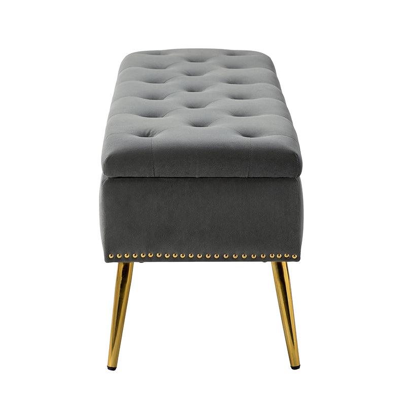 Lenore Upholstered Storage Bench with Cushion Seat - Modern Upholstered Ottoman for Bedroom, Living Room & Entryway - Multi-Functional Storage Furniture for Home Organization