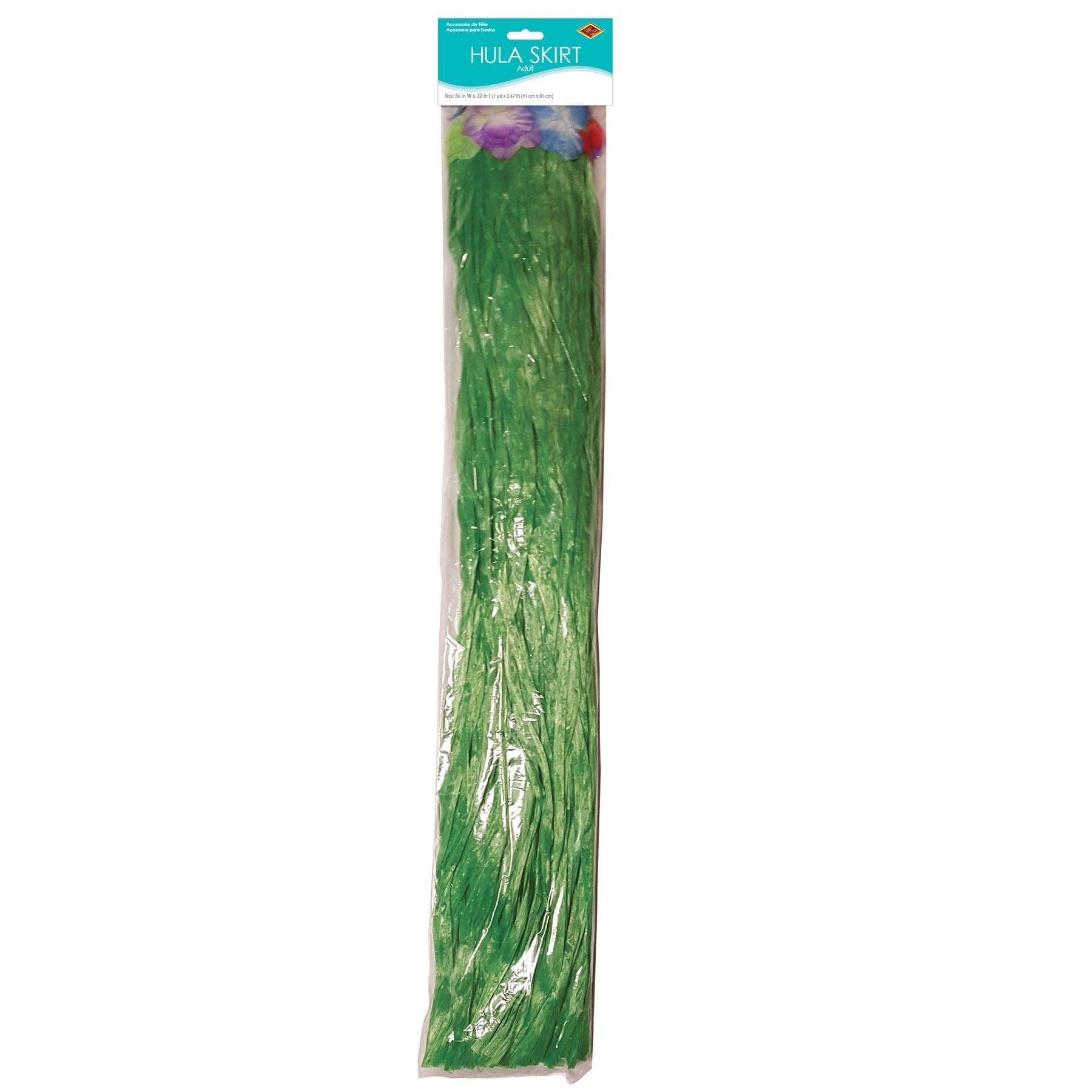 12 Pack Beistle Luau Party Adult Artificial Grass Hula Skirts - Tropical Hawaiian Costume for Women & Men - Perfect for Luau Parties, Halloween, Themed Events & Hawaiian Nights