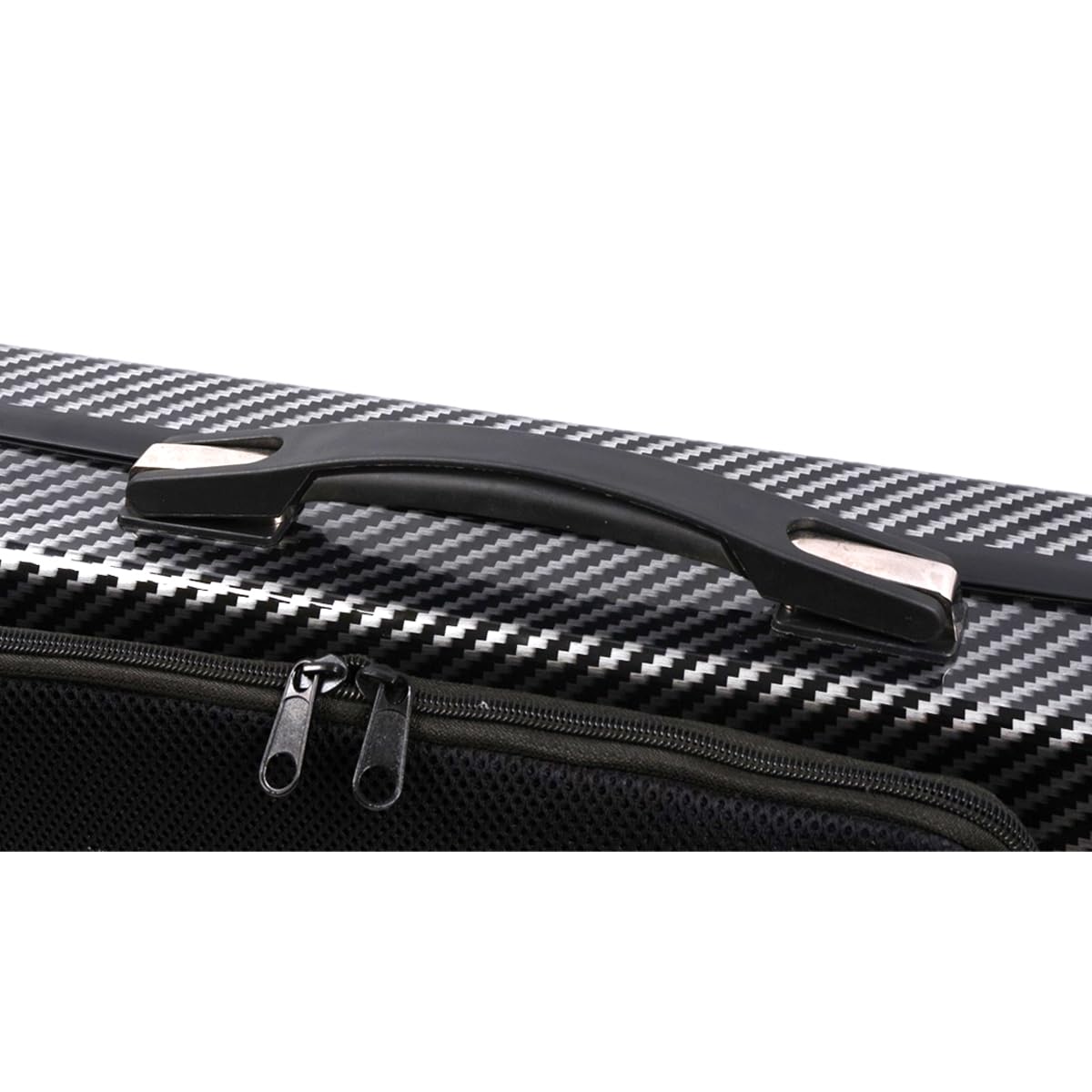 Yinfente 4/4 Full Size Carbon Fiber Violin Case - Oblong Shape with Music Sheet Pocket, Adjustable Back Strap & Built-in Hygrometer | Lightweight & Portable Professional Violin Bag for Performances, Travel & Storage