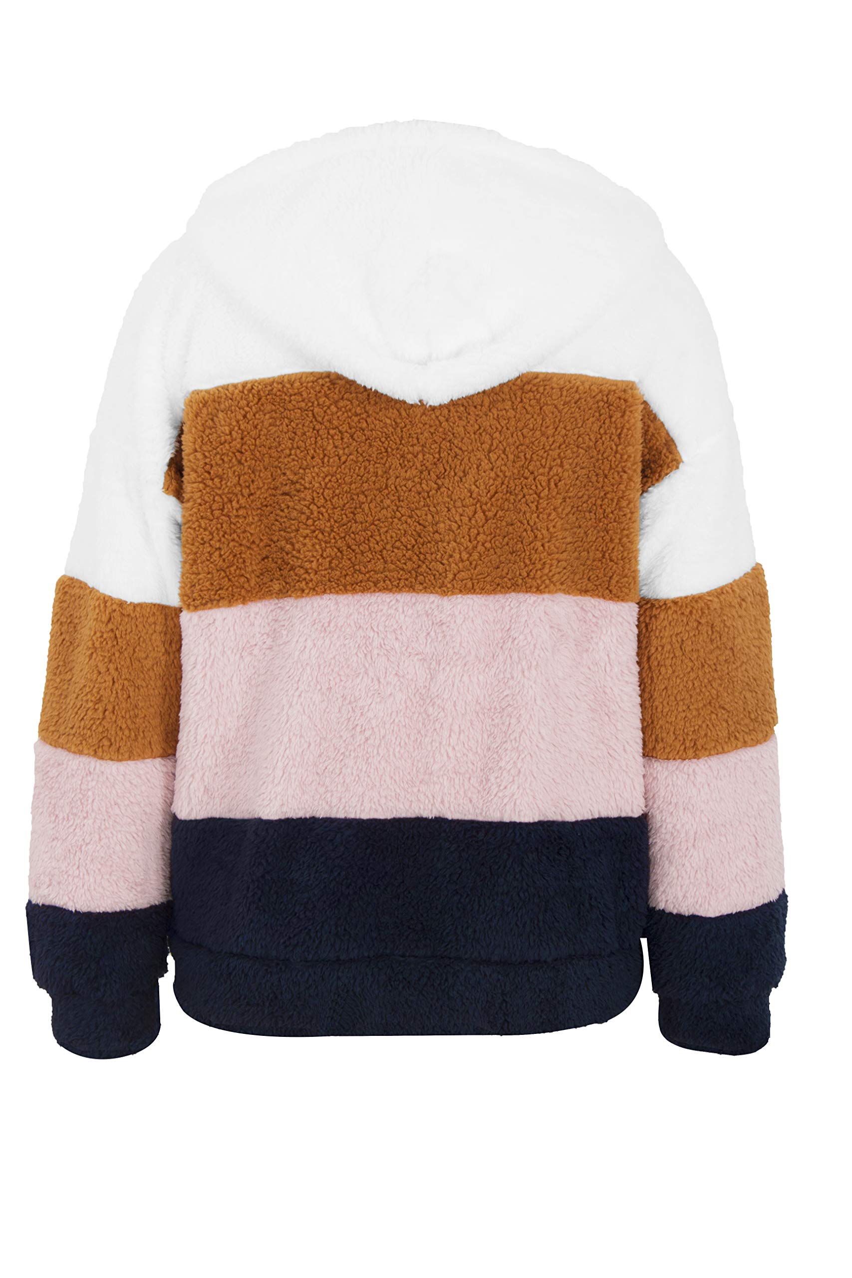Women's Casual Fleece Sherpa Hoodie - Long Sleeve Fuzzy Pullover with Drawstring, Block Color Tops for Winter Outwear, Perfect for Outdoor Activities and Cozy Evenings