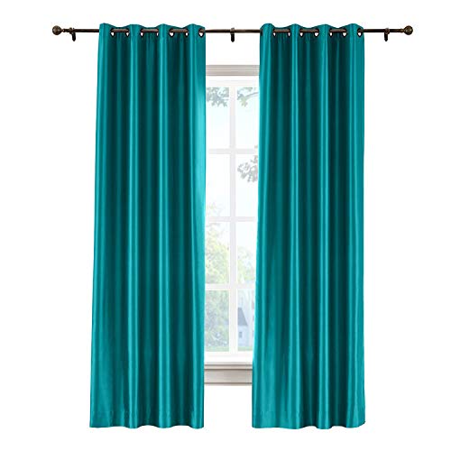 Cololeaf Thermal Insulated Blackout Curtains - Noise Reducing, Light Blocking Grommet Drapes with White Lining (84