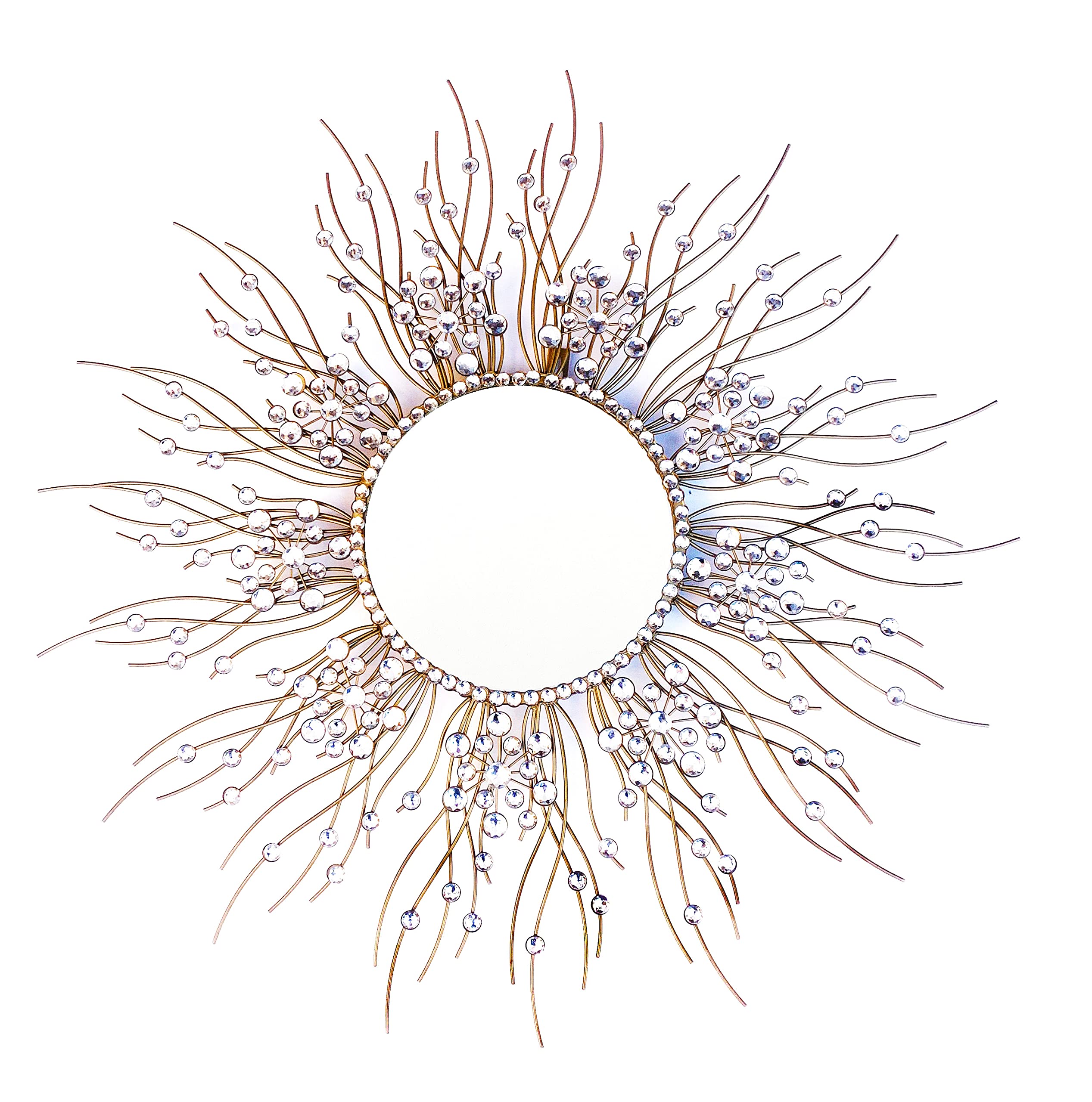 Stylish Starburst Wall Mirror - Decorative Metal Sunburst Mirror for Living Room, Bedroom & Entryway Décor