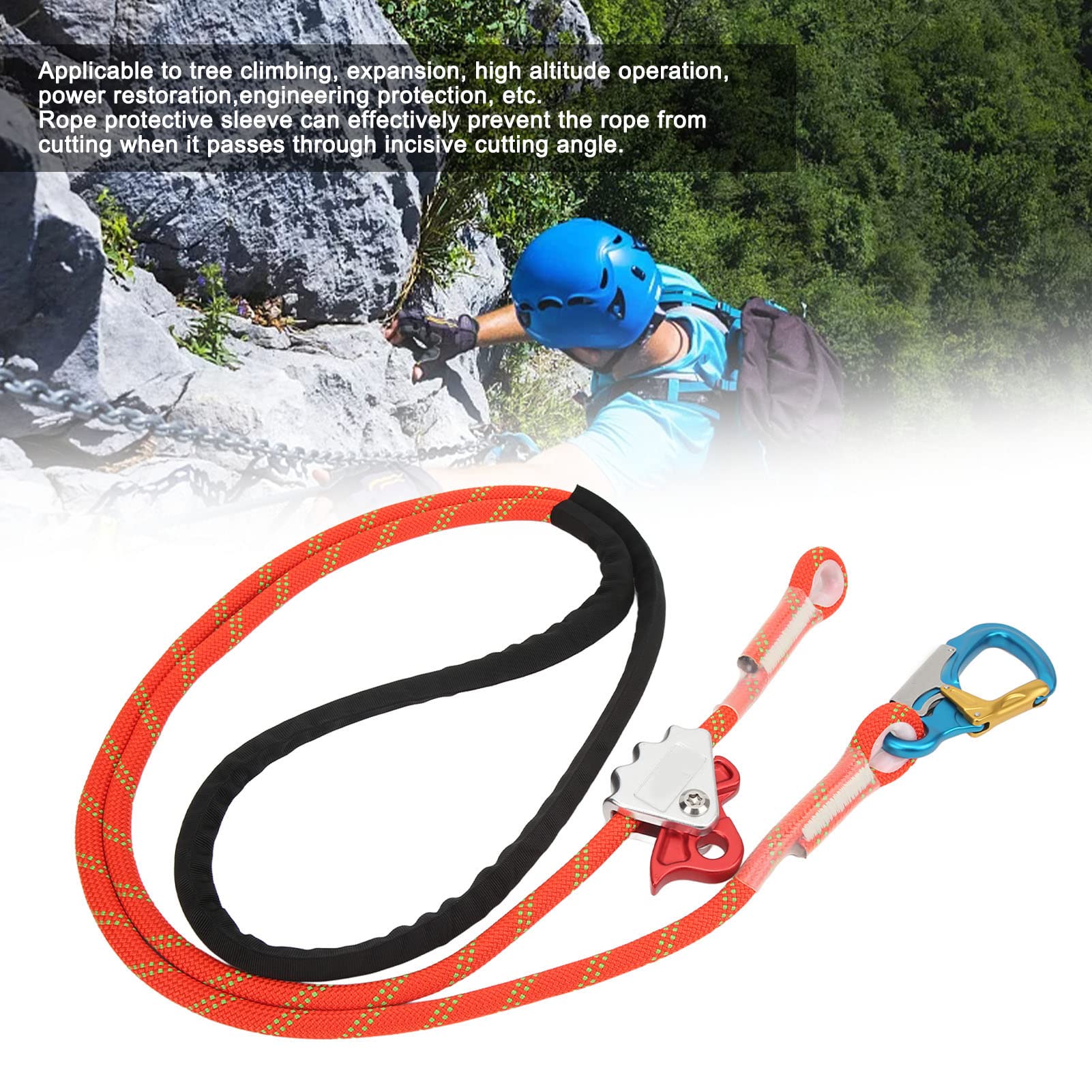 Professional Adjustable Climbing Safety Lanyard - Fall Protection Rope for Tree Climbing & High Altitude Work - Ideal for Arborists, Rock Climbing & Construction Safety Gear