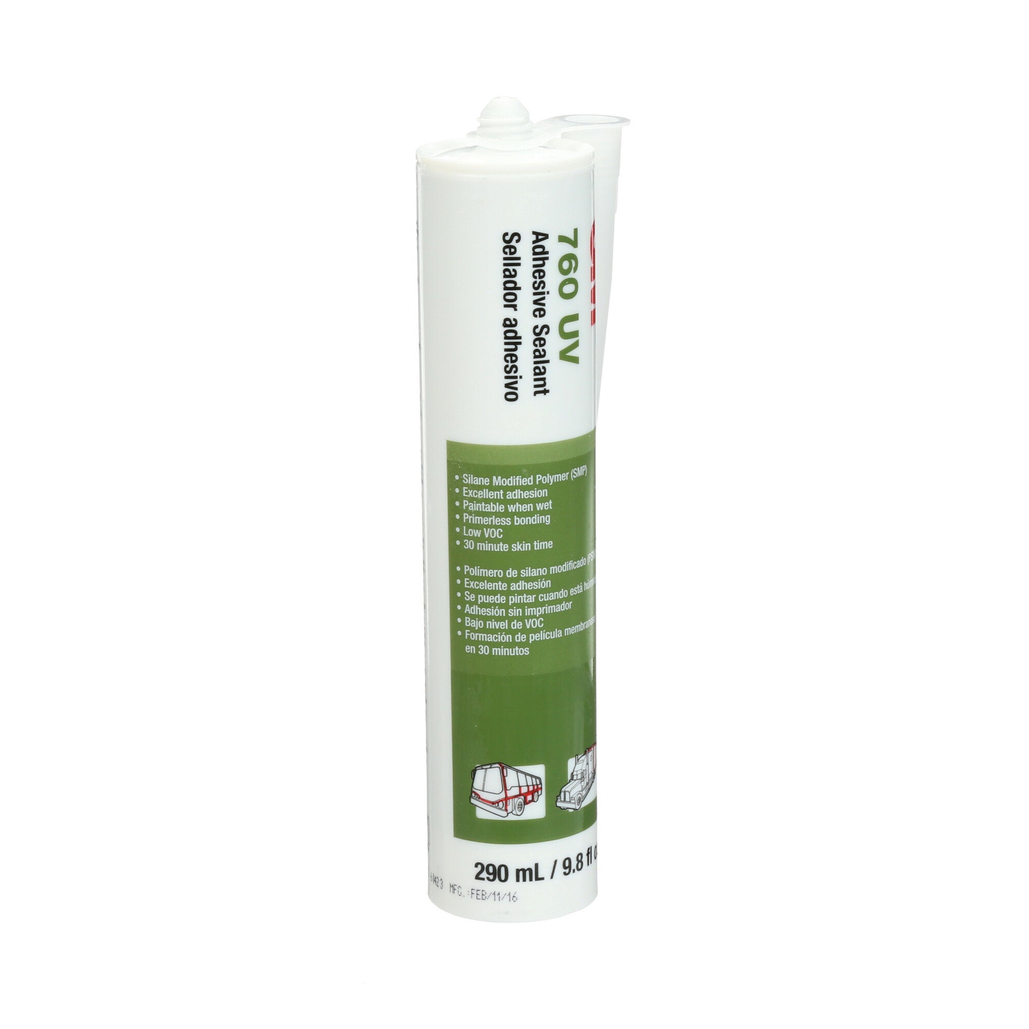 3M Adhesive Sealant 760 UV Gray - 290 mL Cartridge for Automotive, Marine & Industrial Waterproofing & Bonding