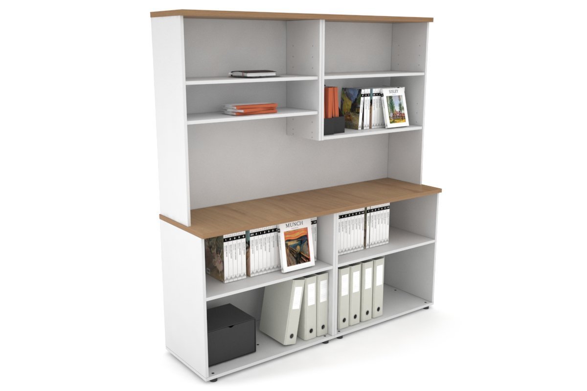 Small Open Bookcase with Hutch - 63