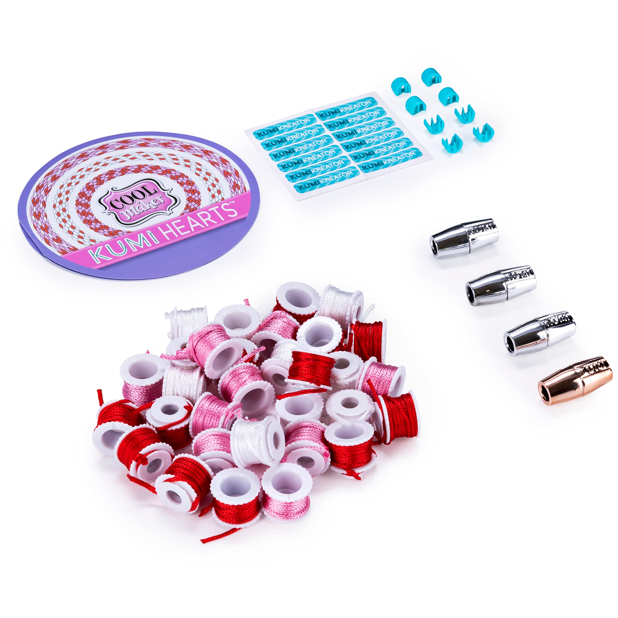 Cool Maker KumiKreator Hearts Mini Fashion Pack Refill - DIY Friendship Bracelet Making Kit for Girls, Teens & Craft Lovers - Perfect for Birthday Gifts, Sleepovers & Creative Arts & Crafts Activities