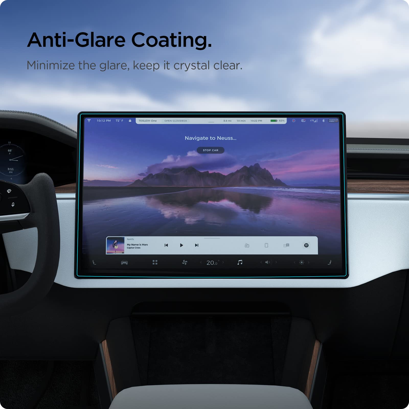 Spigen Tempered Glass Screen Protector for Tesla Model S (2021-2025) & Model X (2022-2025) 17