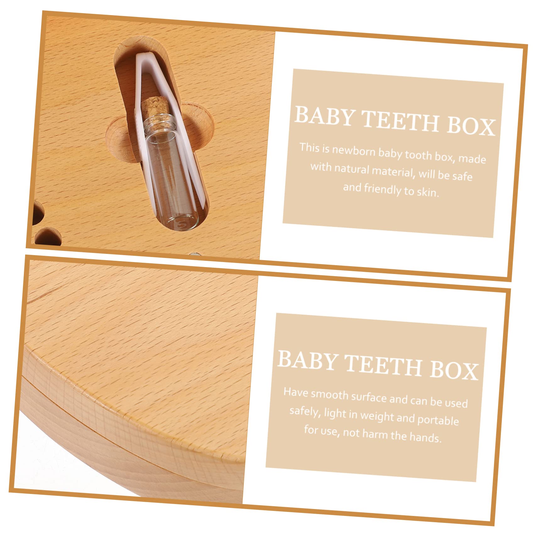 UPKOCH 2 Pack Wooden Baby Tooth Keepsake Box - First Lost Tooth Storage Container for Kids, Durable Tooth Holder for Baby Teeth Collection - Perfect for Memory Keeping & Baby Shower Gifts