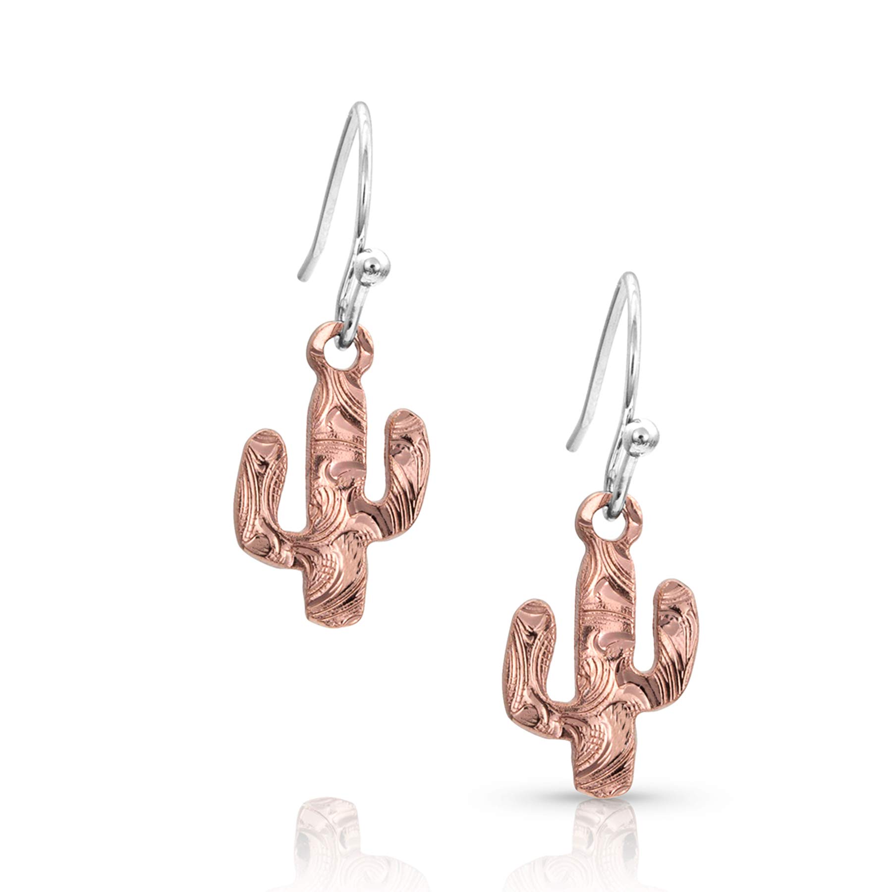 Montana Silversmiths Western Cactus Dangle Earrings - Desert Darling Rose - Handcrafted Silver Jewelry for Women - Perfect for Cowgirl Fashion, Country Concerts & Boho Outfits