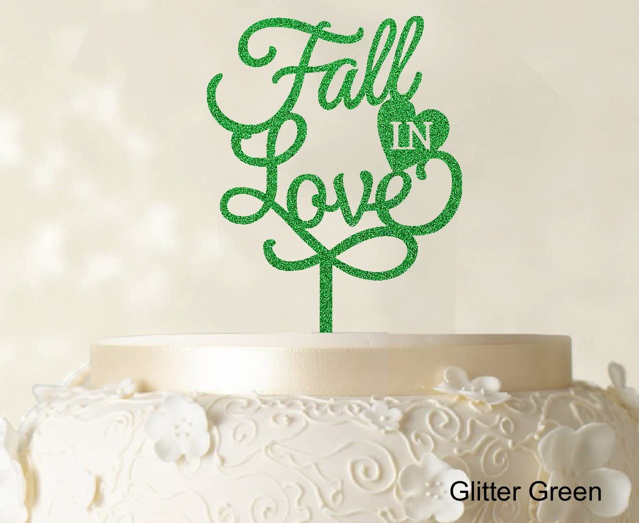 Personalized Glitter Wedding Cake Topper - Custom Couple Cake Decoration (6-7 Inches Wide) for Anniversary, Bridal Shower & Romantic Celebrations