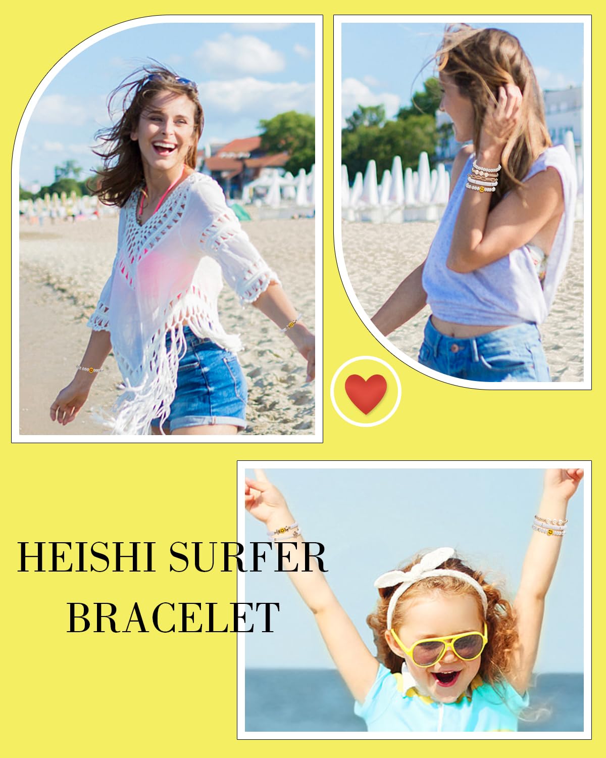 Preppy Heishi Surfer Bracelets Set for Teen Girls - Cute Aesthetic Earrings & Colorful Stackable Stretch Bracelets Pack (Y2K Jewelry with Lightning Bolt, Heart & Star Charms) - Perfect for Beach Parties, Summer Outfits & Boho Fashion Accessories