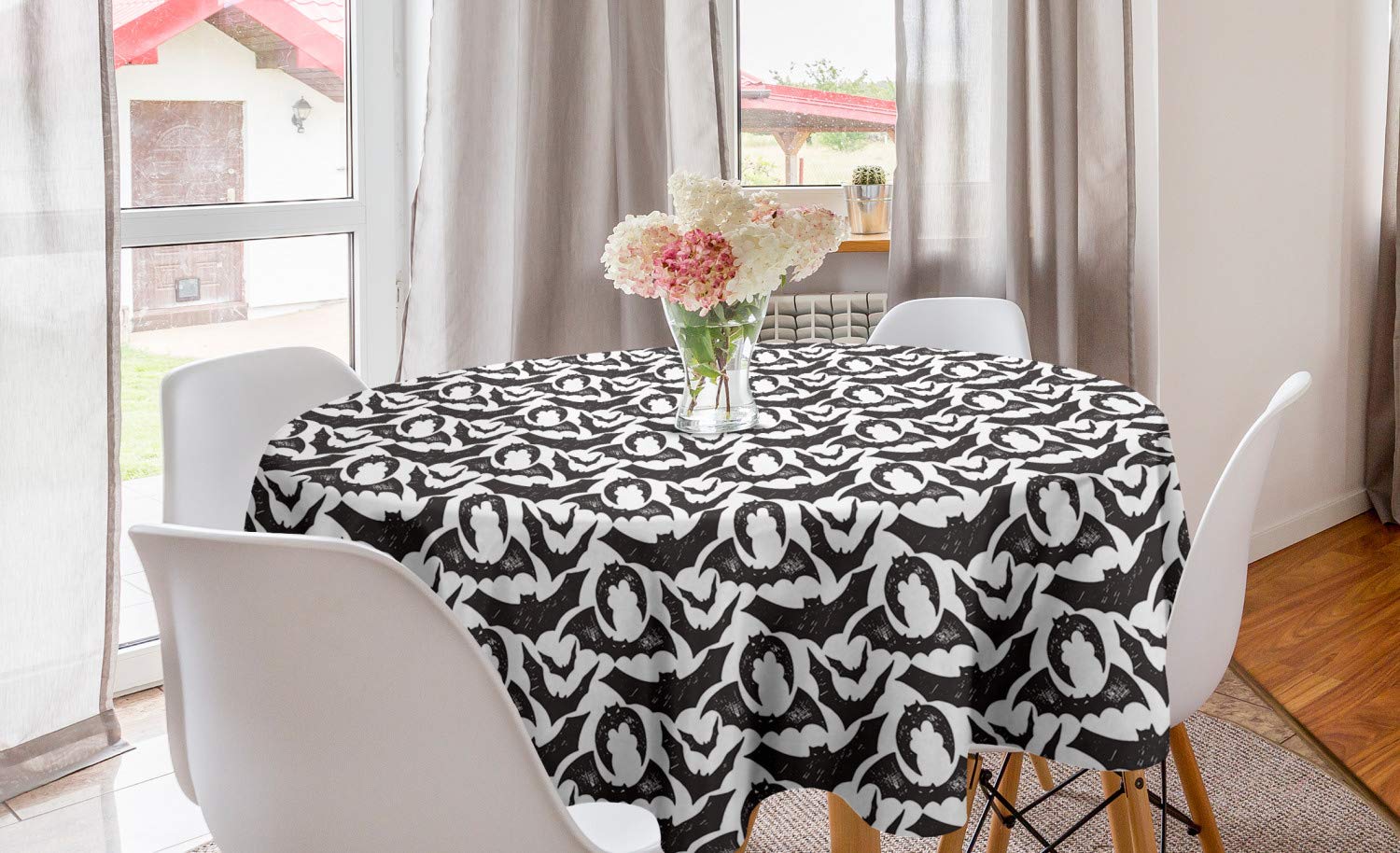 Ambesonne Halloween Round Tablecloth 60