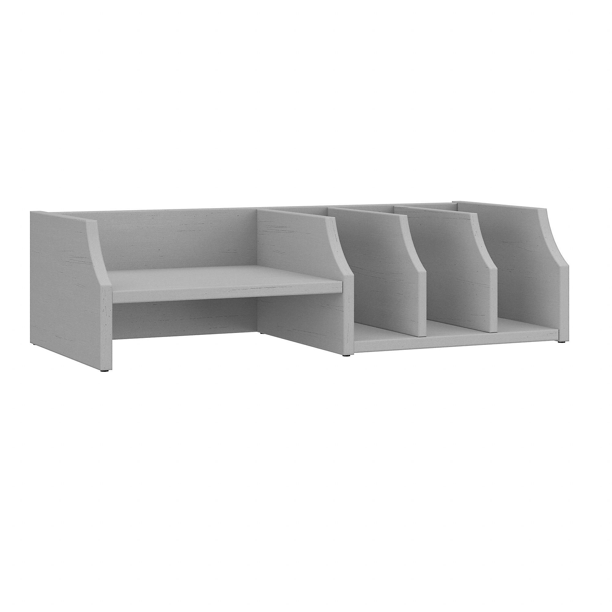 Bush Furniture Salinas Desktop Organizer with Shelves - Cape Cod Gray - Office Desk Organizer for Files, Books & Supplies - Perfect for Home Office, Study & Workspace