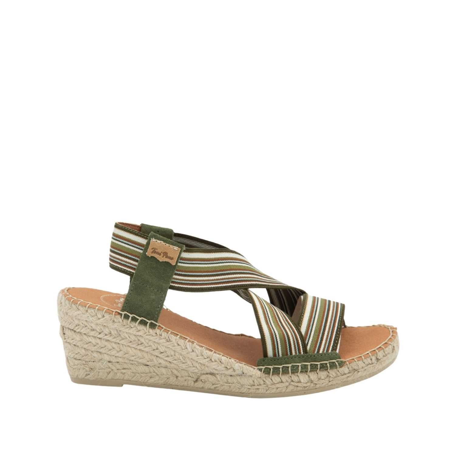 Women's Elastic Fabric Wedge Espadrille Shoes - Comfortable Summer Sandals for Casual Outings, Beach Vacations & Date Nights