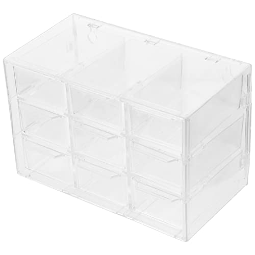 9-Drawer Clear Plastic Desktop Storage Organizer for Office Supplies, Cosmetics, Jewelry & Small Accessories - Perfect for Home, Office & Beauty Station Organization (Style 1)