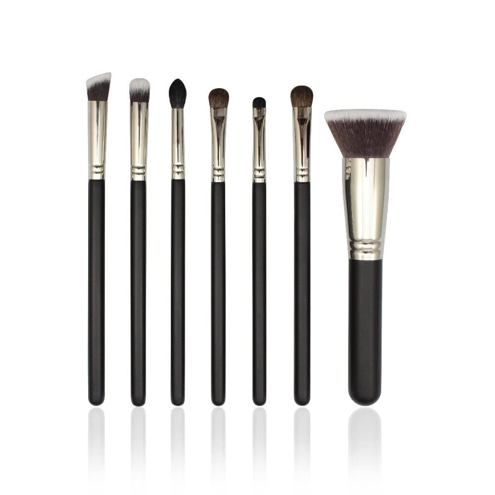 7PCS Professional Makeup Brush Set - Powder, Eyeshadow, Eyebrow Brushes for Flawless Face & Eye Makeup | Perfect for Daily Use, Travel & Professional Makeup Artists