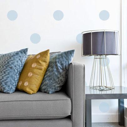 Soft Blue Polka Dot Wall Decals for Nursery, Kids Room & Home Decor - Removable Vinyl Stickers for Bedroom, Playroom & DIY Projects