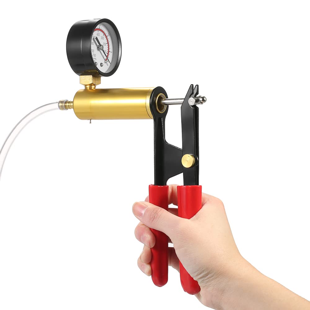 17-Piece Professional Handheld Car Vacuum Pump & Brake Bleeder Kit - 2-in-1 Automotive Fluid Tester with Reservoir for Brake Bleeding & Vacuum Testing | Perfect for DIY Mechanics & Auto Repair Shops