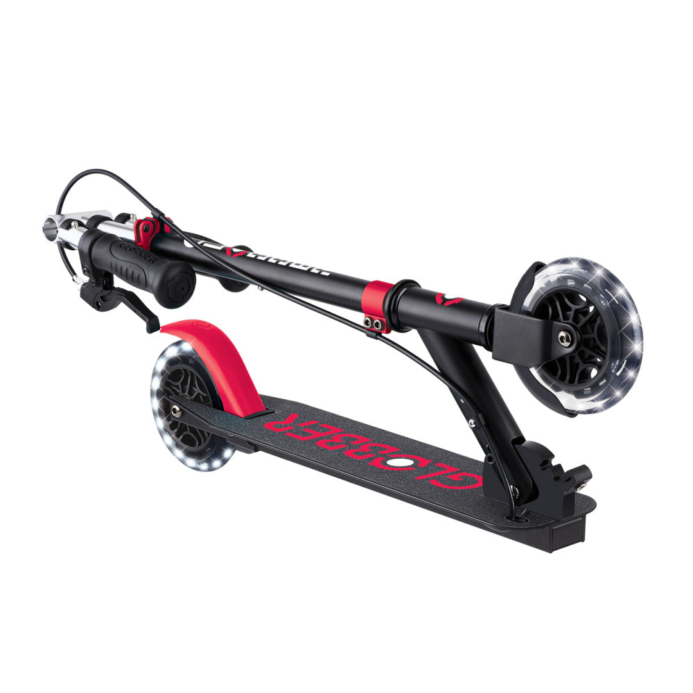 Globber Flow Element Junior LED Lights Scooter for Kids - 3 Wheel Kick Scooter with Adjustable Handlebar - Perfect for Outdoor Play, Commuting & Neighborhood Rides