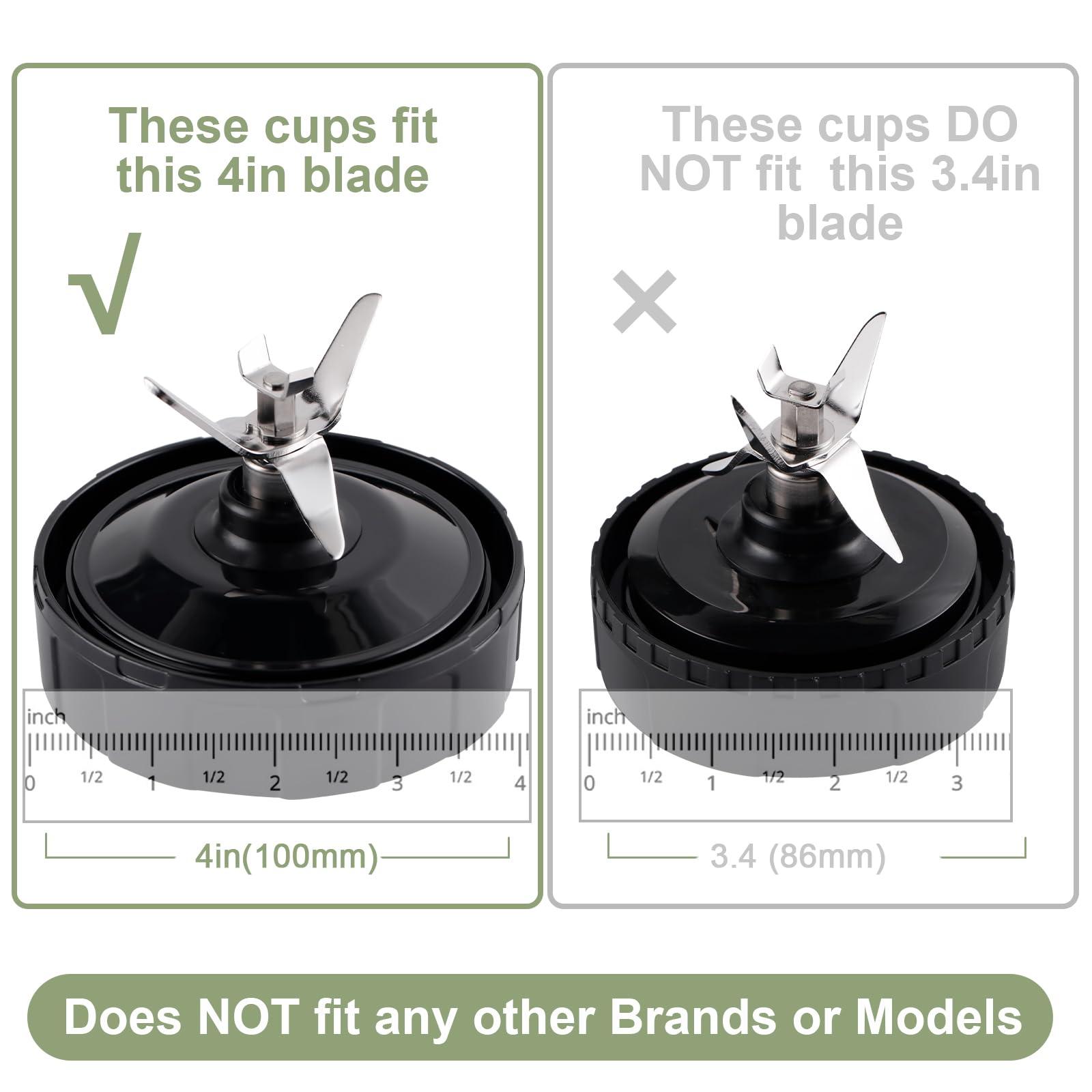 5-Piece Ninja Blender Replacement Set - 24oz Cups with Leakproof Lids & 7-Fin Extractor Blade - Compatible with Nutri Ninja Auto iQ BL2012 BN801 BL480 BL682 BL642 - Perfect for Smoothies, Protein Shakes & Meal Prep On-The-Go