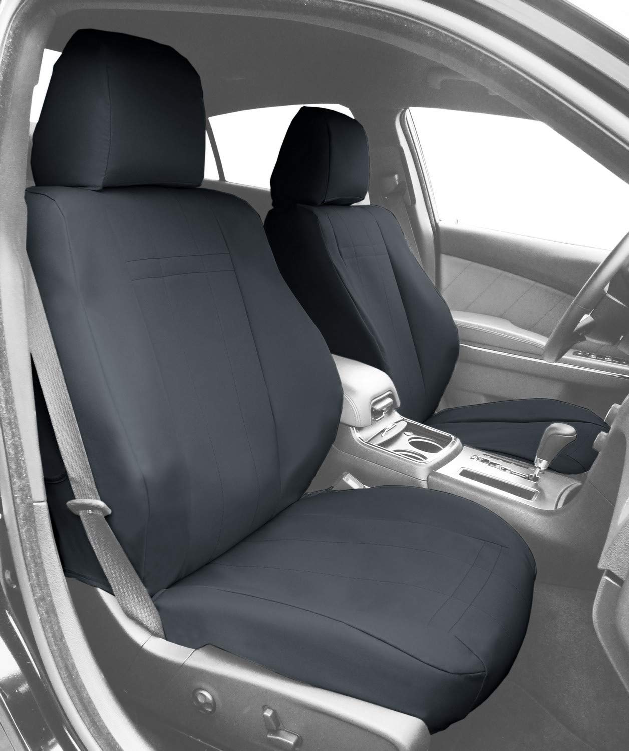 CalTrend Front Sport Buckets Seats - Durable Cordura Seat Covers for 2005-2011 Toyota Tacoma (Charcoal Insert & Trim) - Perfect for Off-Roading, Camping & Daily Driving Protection