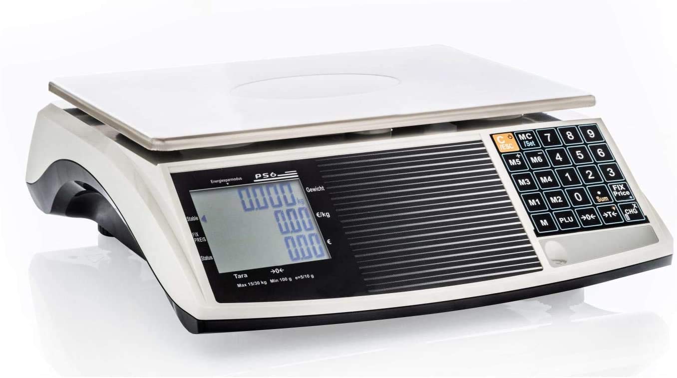 Digital Commercial Price Computing Scale PS6 - NTEP Certified Class III, 60lb Capacity for Food, Meat, Fruit (Battery Included) - Perfect for Grocery Stores, Butcher Shops & Farmers Markets