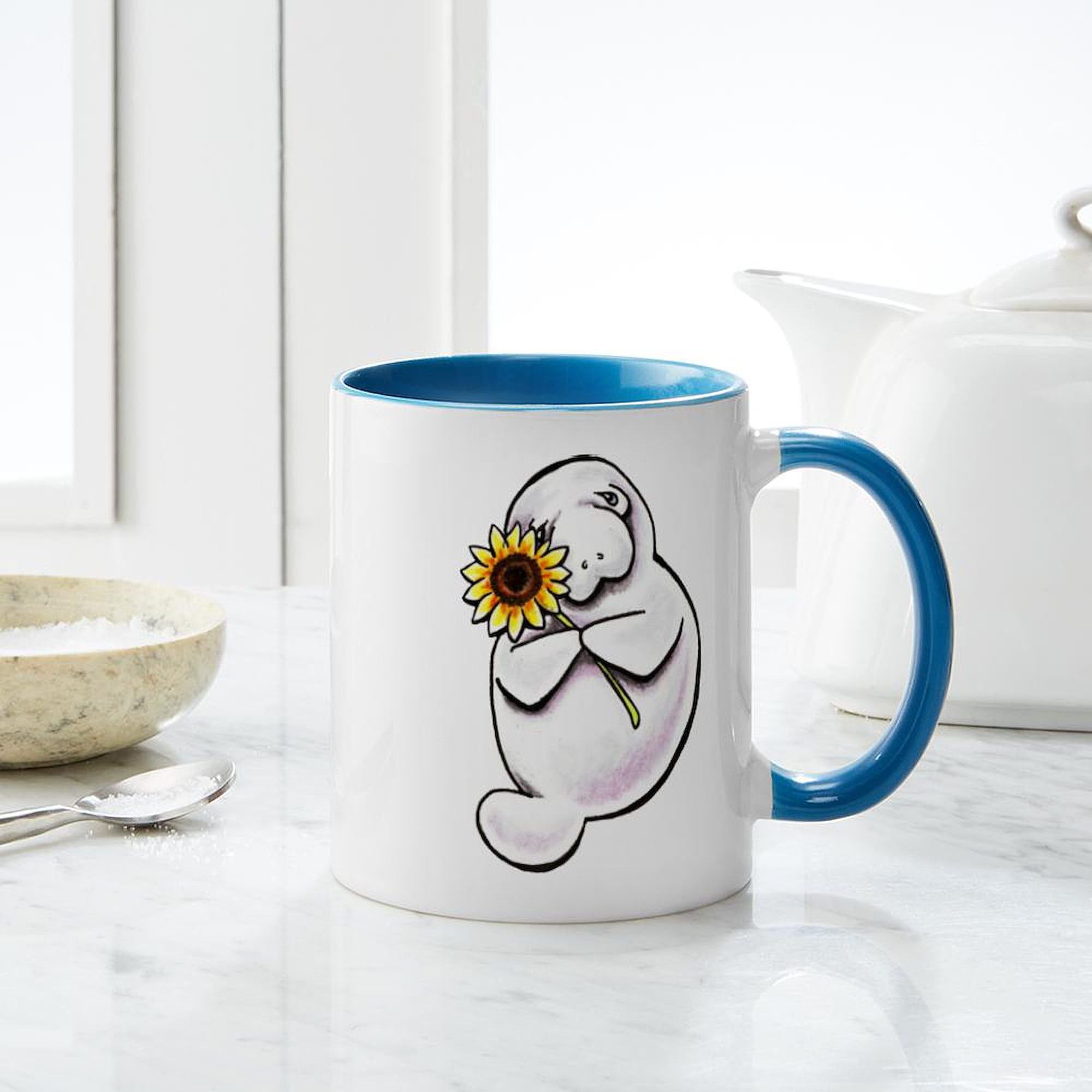 Sunny Manatee Ceramic Coffee Mug 11 oz (325 ml) - Perfect for Home, Office & Gifts - CafePress