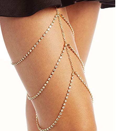 18K Gold Plated Snake Leg Chain Jewelry - Sexy Thigh Chain for Women, Boho Body Chain Accessory - Perfect for Beach, Summer, Holiday, Music Festivals & Night Out