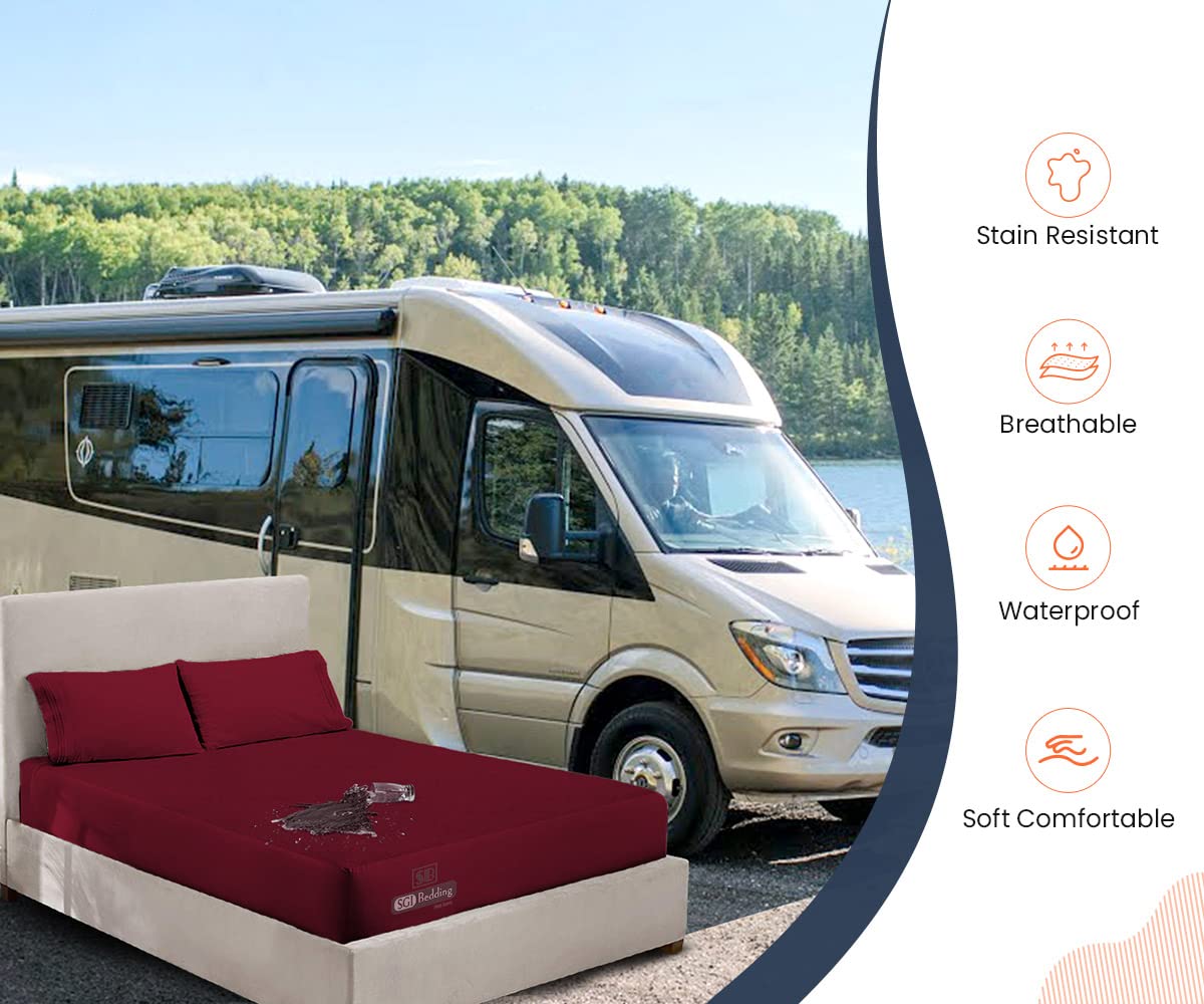 Waterproof & Breathable RV Bunk Mattress Protector 36x75 - Super Soft Terry Cotton Cover for Trucks, Campers & Travel Trailers - Fits Up to 15