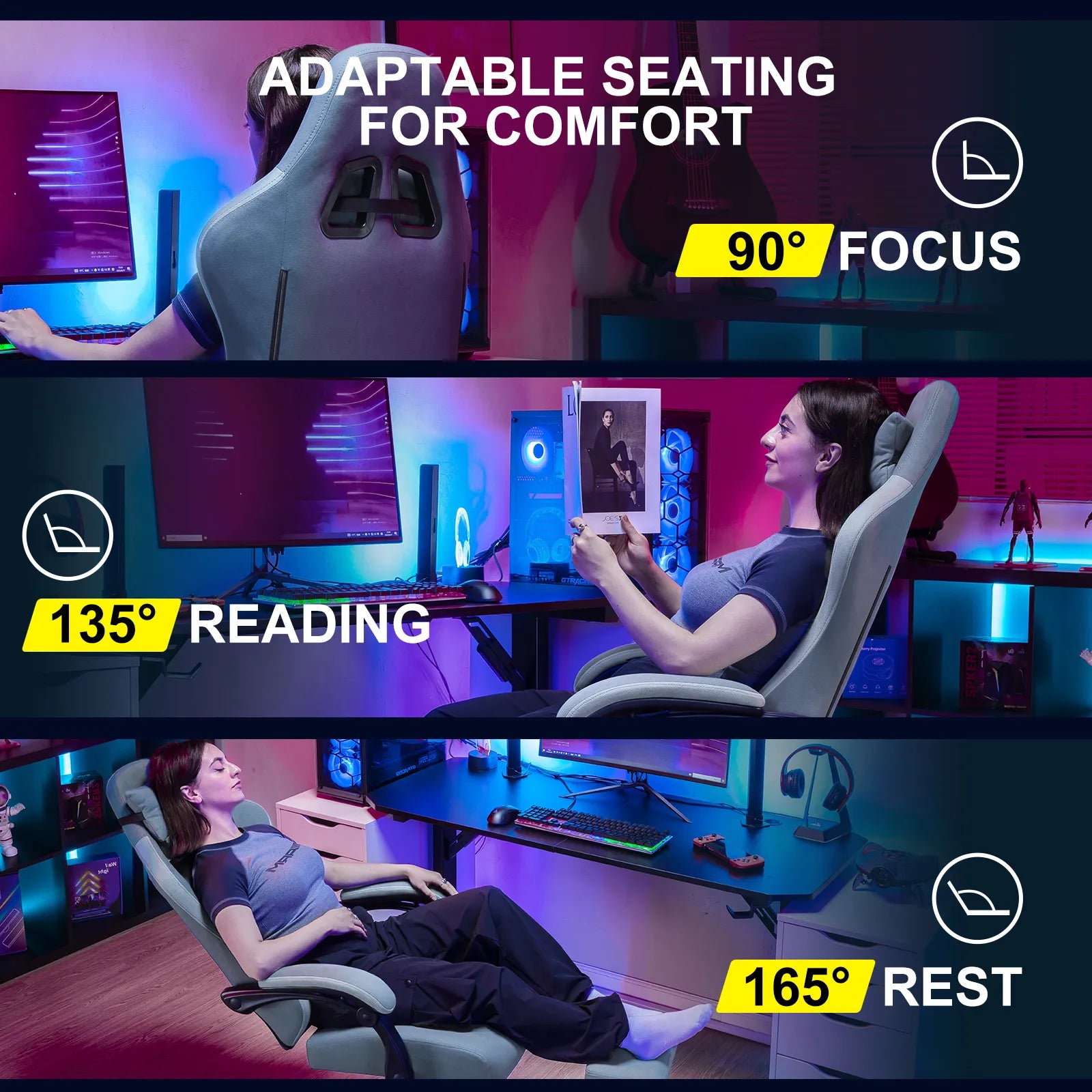 Ergonomic Adjustable Footrest LR002 - Comfortable Under Desk Foot Rest for Home & Office - Improve Posture & Reduce Fatigue While Working or Gaming