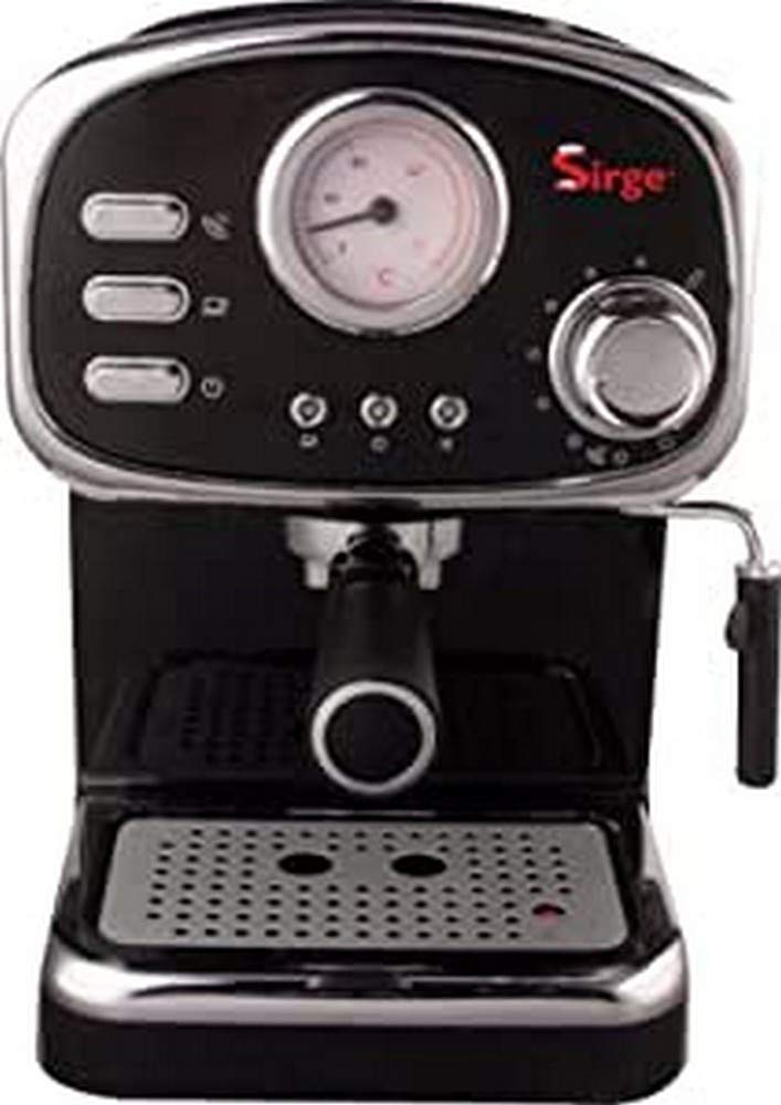 Sirge CREMILDA Espresso and Cappuccino Coffee Machine, 15 Bar Pressure [Italian Pump], 1100W, Built-in Pressure Gauge, Removable 1.25L Water Tank, Steam Nozzle - Perfect for Home Baristas and Coffee Lovers