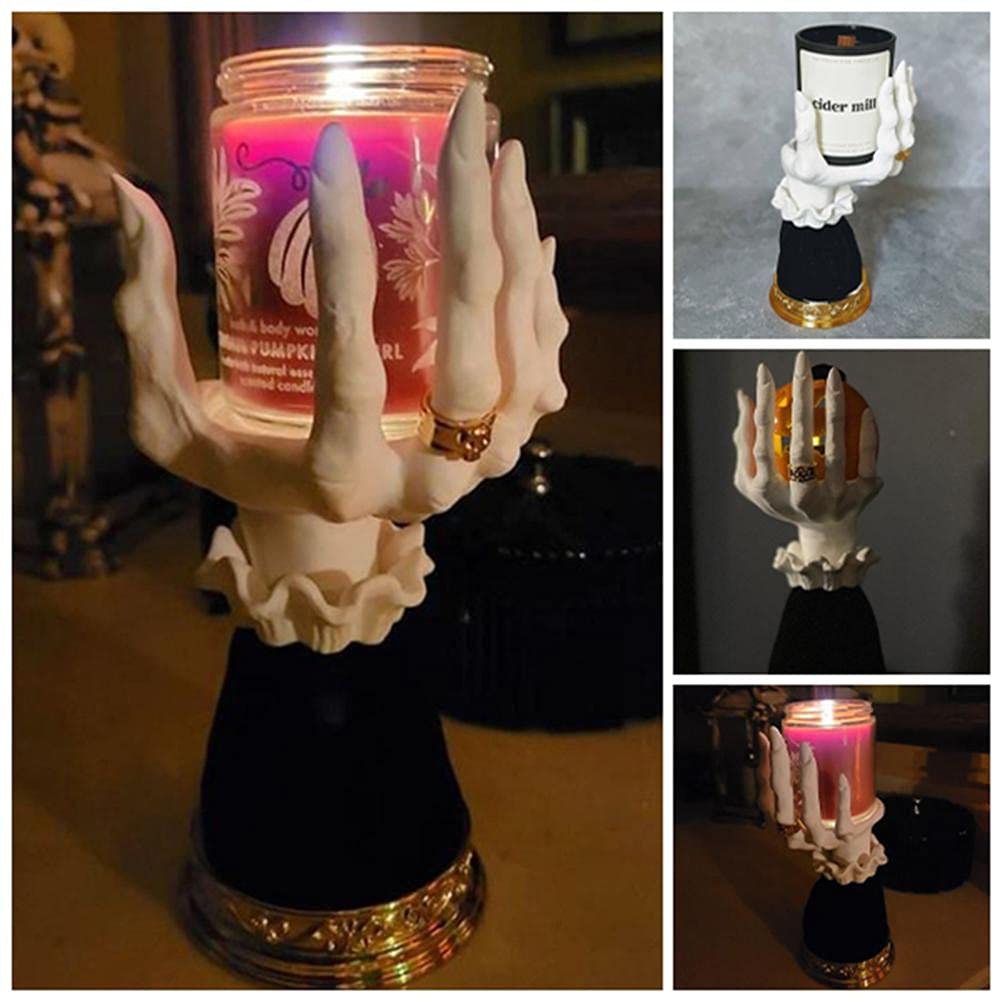 Gothic Witch Hand Candlestick Holders - Halloween Resin Candle Holder for Wall Hanging, Gothic Decor & Spooky Party Supplies - Perfect for Halloween, Witch-Themed Parties, and Gothic Home Decor