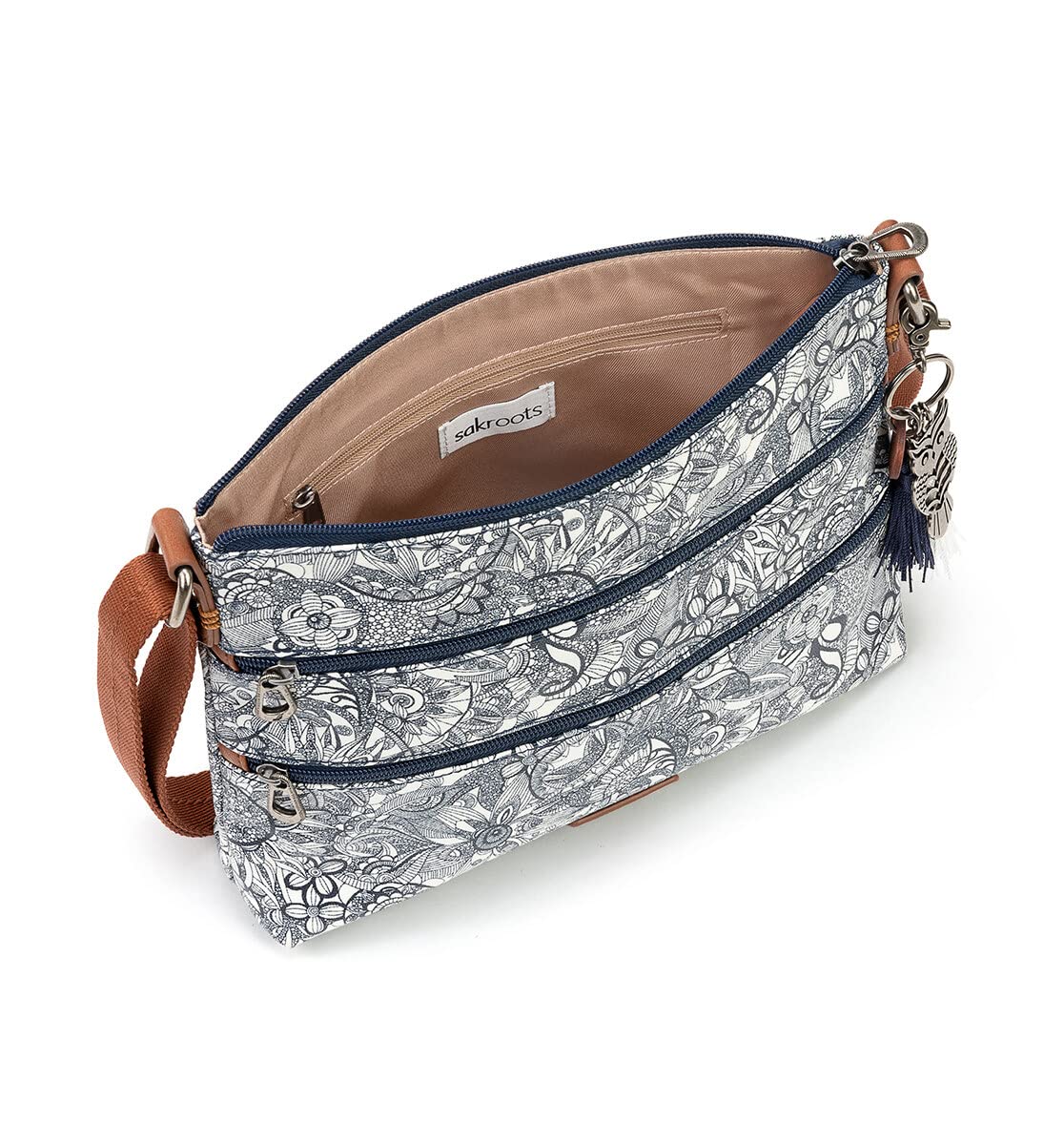 Sakroots Coated Canvas Crossbody Bag - Lightweight & Durable Small Shoulder Purse for Women - Perfect for Travel, Shopping, and Everyday Use