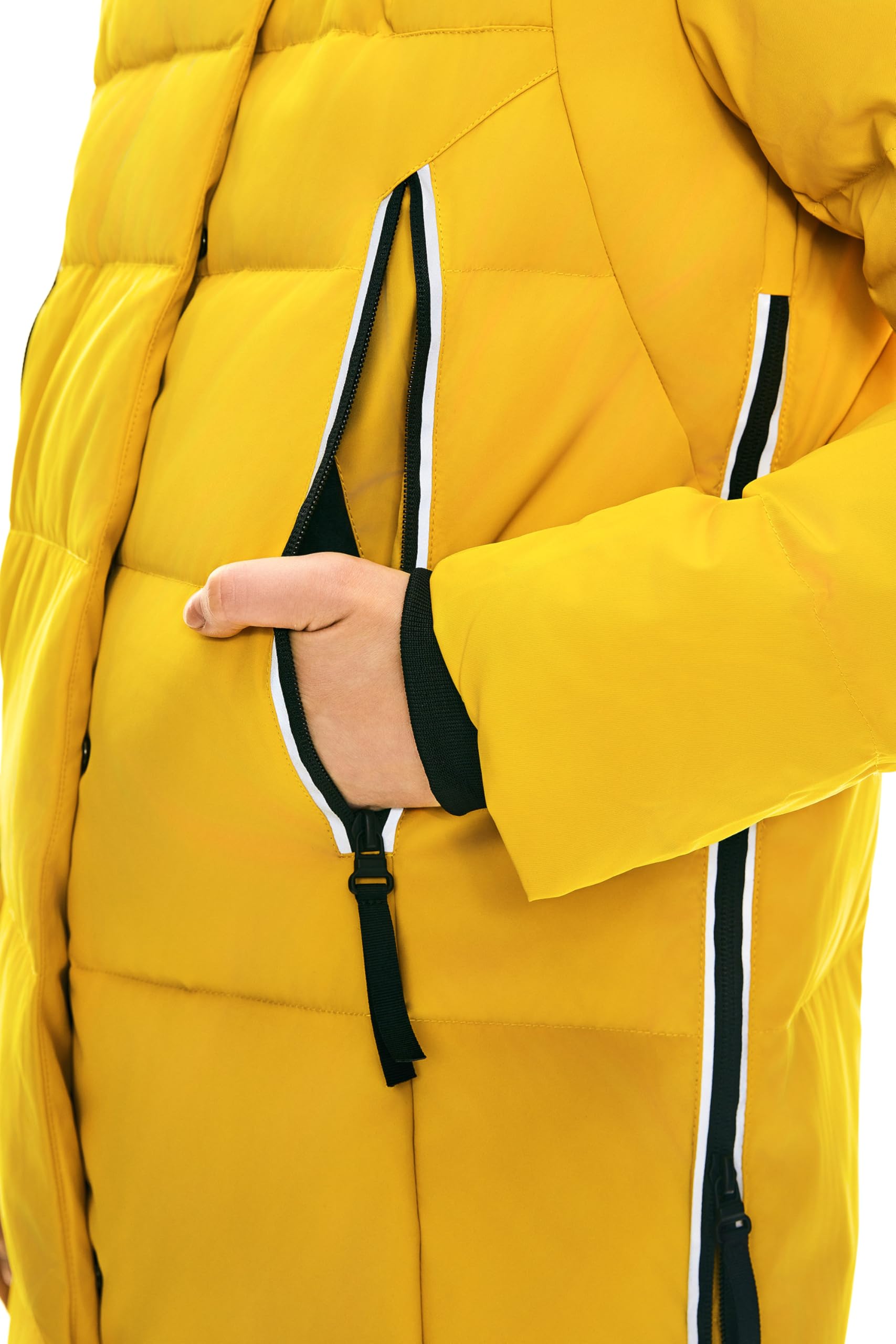 Orolay Women's Thickened Long Down Jacket - Winter Warm Hooded Puffer Coat with Side Zipper Pockets | Perfect for Cold Weather, Snow Activities & Outdoor Adventures
