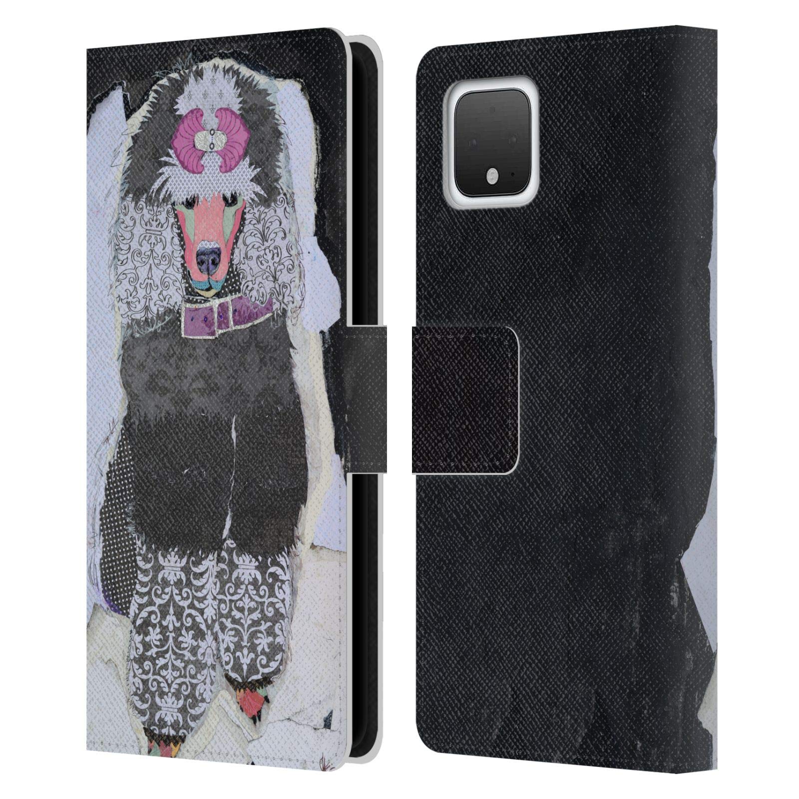 Michel Keck Poodle Leather Wallet Case for Google Pixel 4 - Stylish & Durable for Daily Use