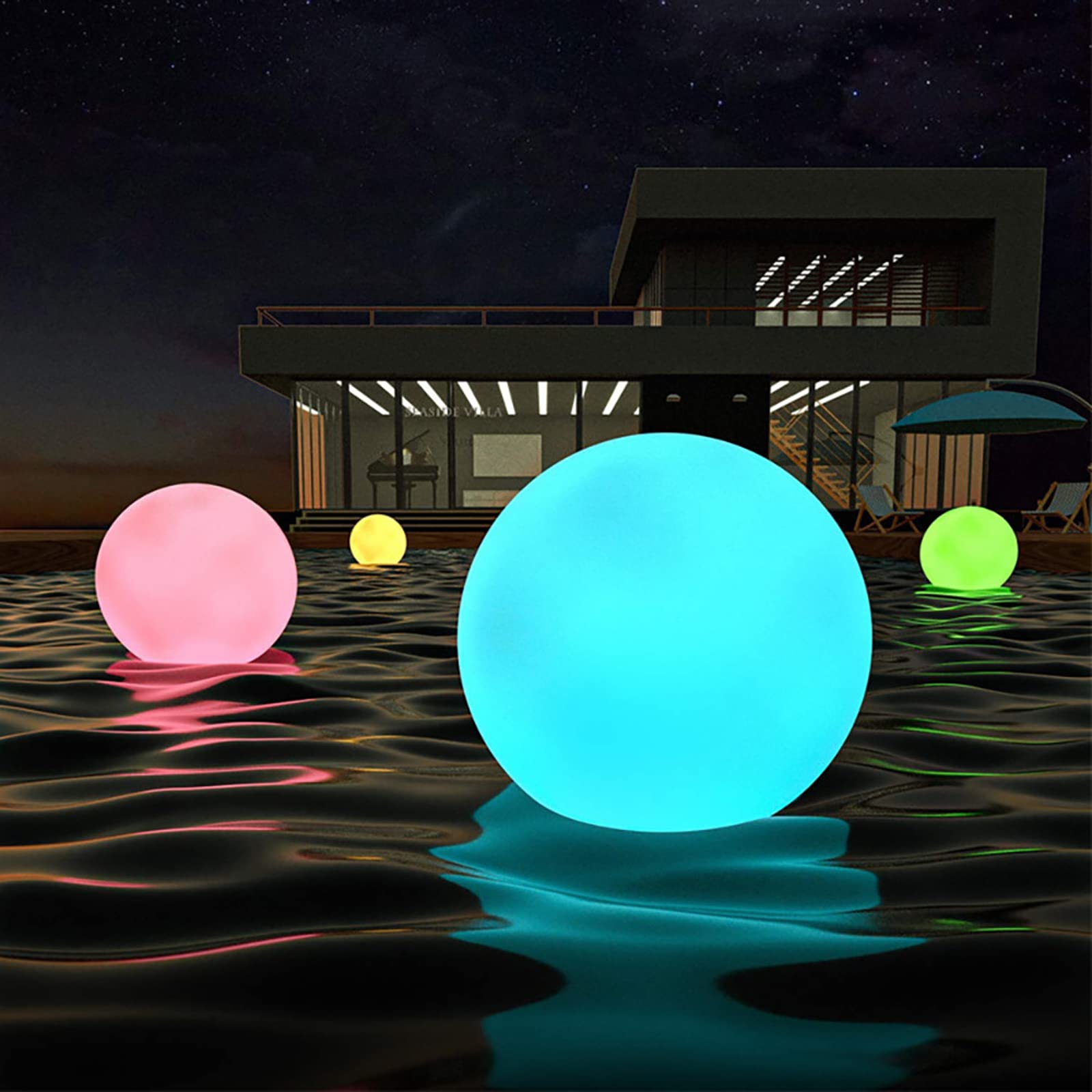 Solar Floating Pool Lights with 15 Colors - IP68 Waterproof LED Glow Ball, Rechargeable Garden Pond & Fountain Decor for Backyard, Swimming Pool Parties & Nighttime Ambiance