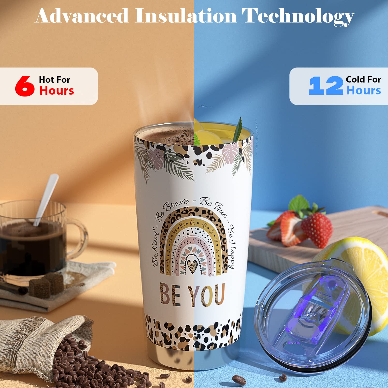 Insulated Wine Tumbler & Coffee Travel Mug - Perfect Birthday, Thank You, Get Well Soon Gift for Women, Best Friends, Sister, Bestie or Mom | Keeps Drinks Hot/Cold | Great for Office, Travel & Outdoor Activities