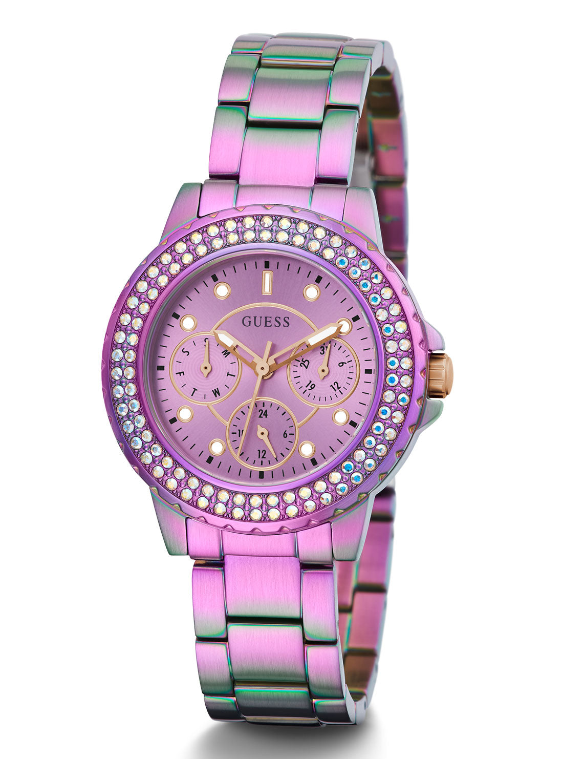 Iridescent Crown Jewel Watch for Women - Elegant & Shiny Crystal Watch for Party, Wedding & Special Occasions
