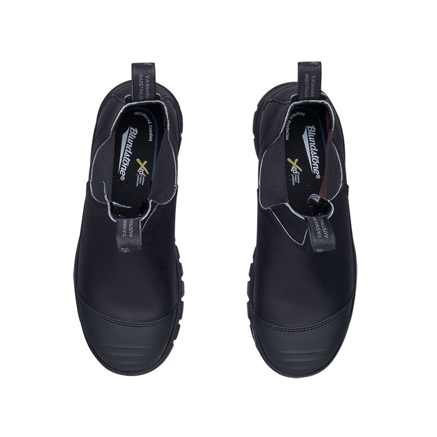 Blundstone 968 Work & Safety XFR Black Steel Toe Boots for Men - Durable Slip Resistant Work Boots for Construction, Warehouse & Outdoor Activities