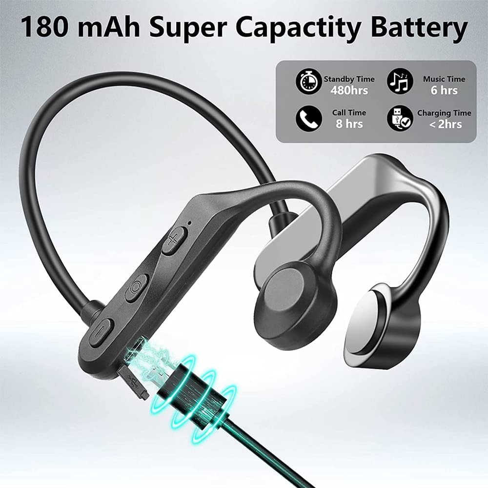 LYME Bone Conduction Headphones - Bluetooth 5.3 Open-Ear Wireless Headset with Mic, IPX5 Waterproof & Sweatproof, Lightweight Sport Earphones for Running, Cycling, Driving & Workouts | Perfect for Outdoor Activities, Gym Training & Commuting
