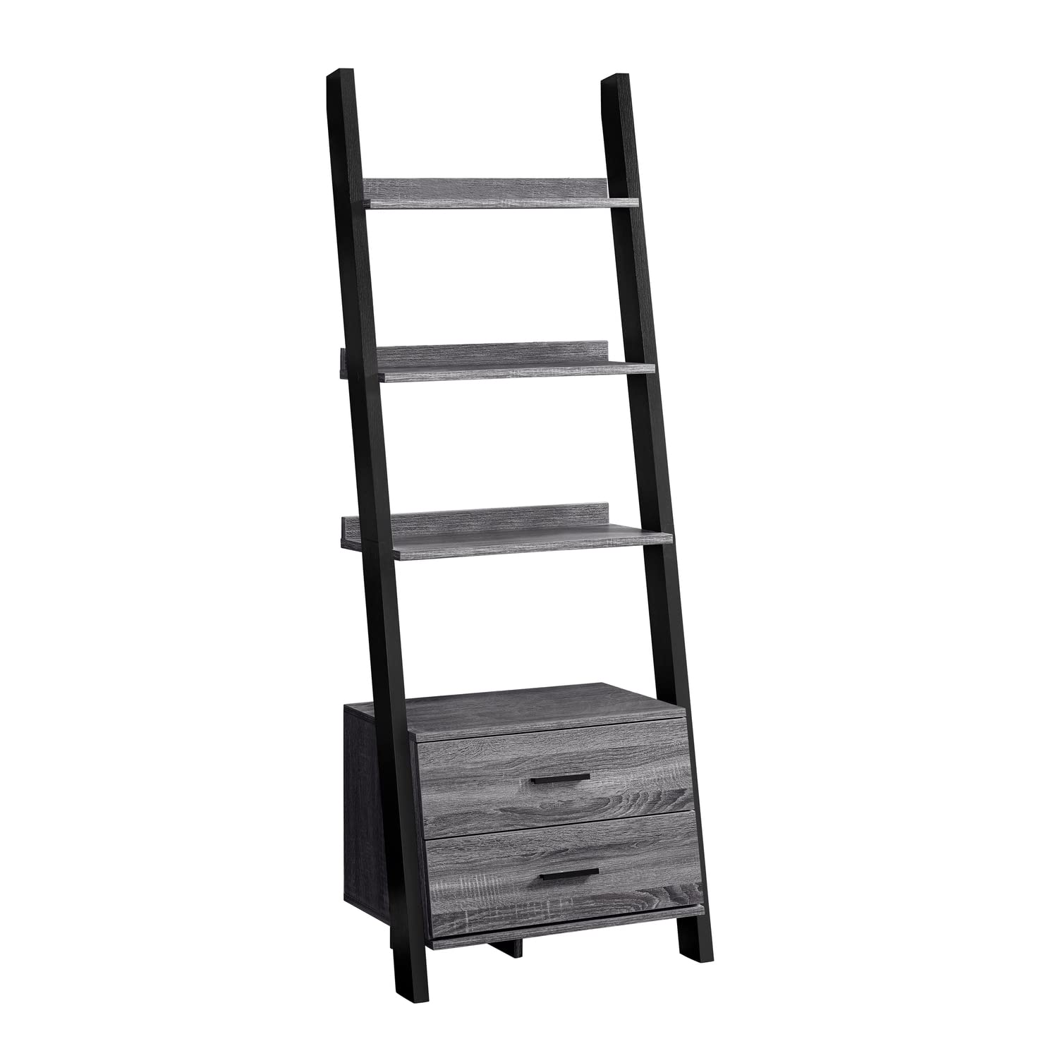 Monarch Specialties Grey Bookcase - 5-Tier Wooden Bookshelf for Home & Office - Perfect for Living Room, Bedroom, Study & Library Storage