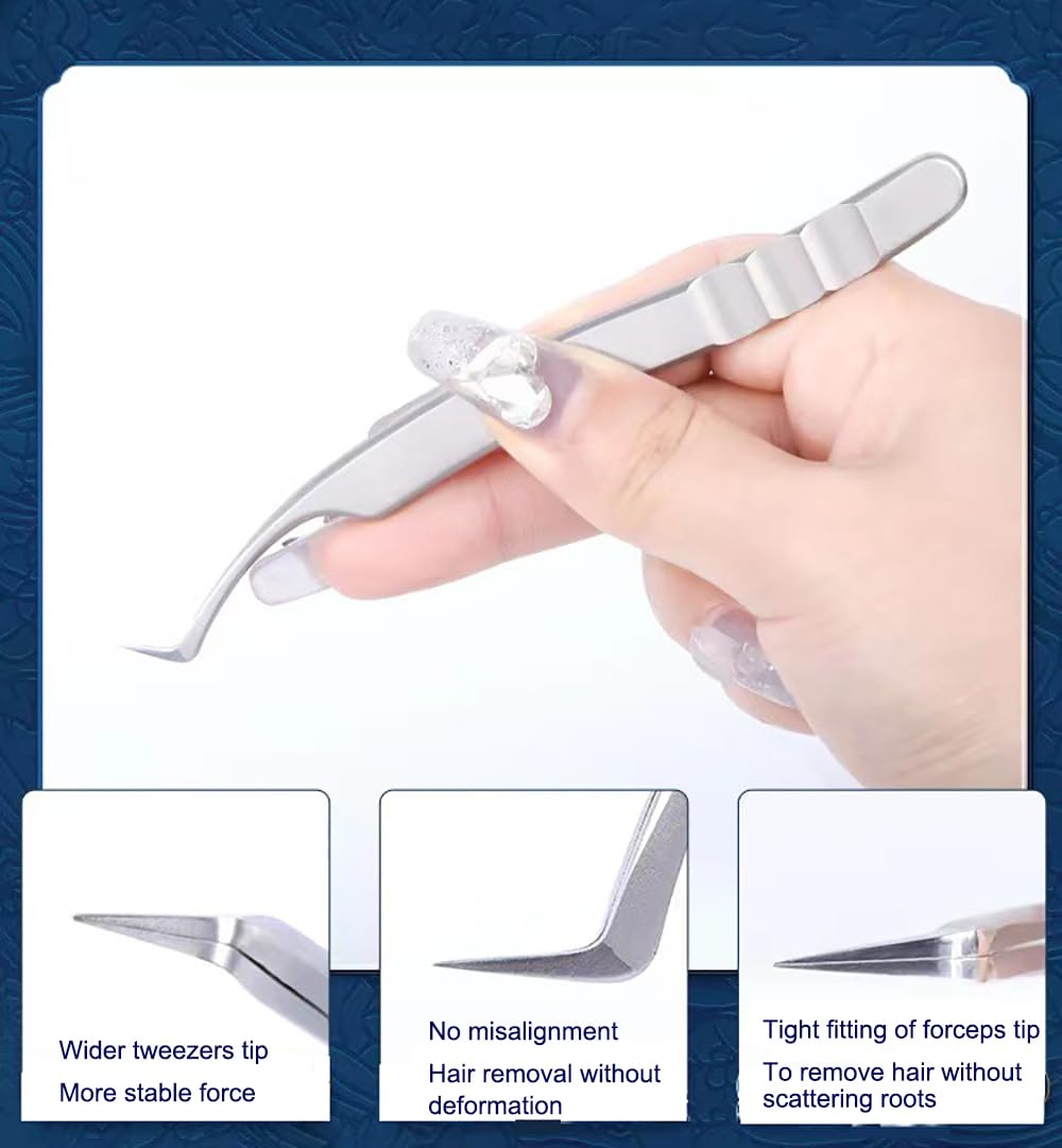 1Pcs Professional Eyelash Extension Tweezers - Volume Isolation & Precise Lash Clips with Nano Technology for Eyelash Blossoming & Grafting (UKR-05 Guifei Tweezers) - Perfect for Salon, Home Use & Professional Lash Artists