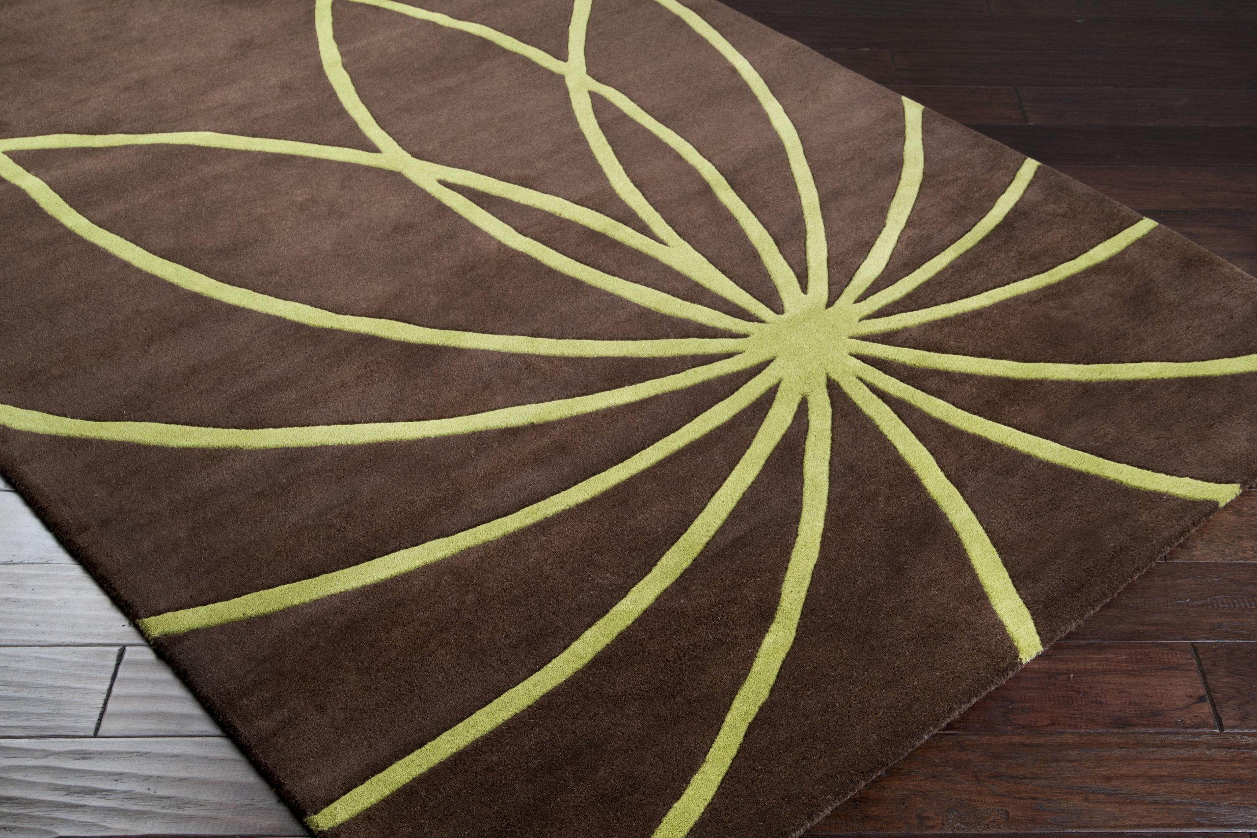 Surya Forum FM-7073 Contemporary Hand-Tufted 100% Wool Dark Chocolate 7'6
