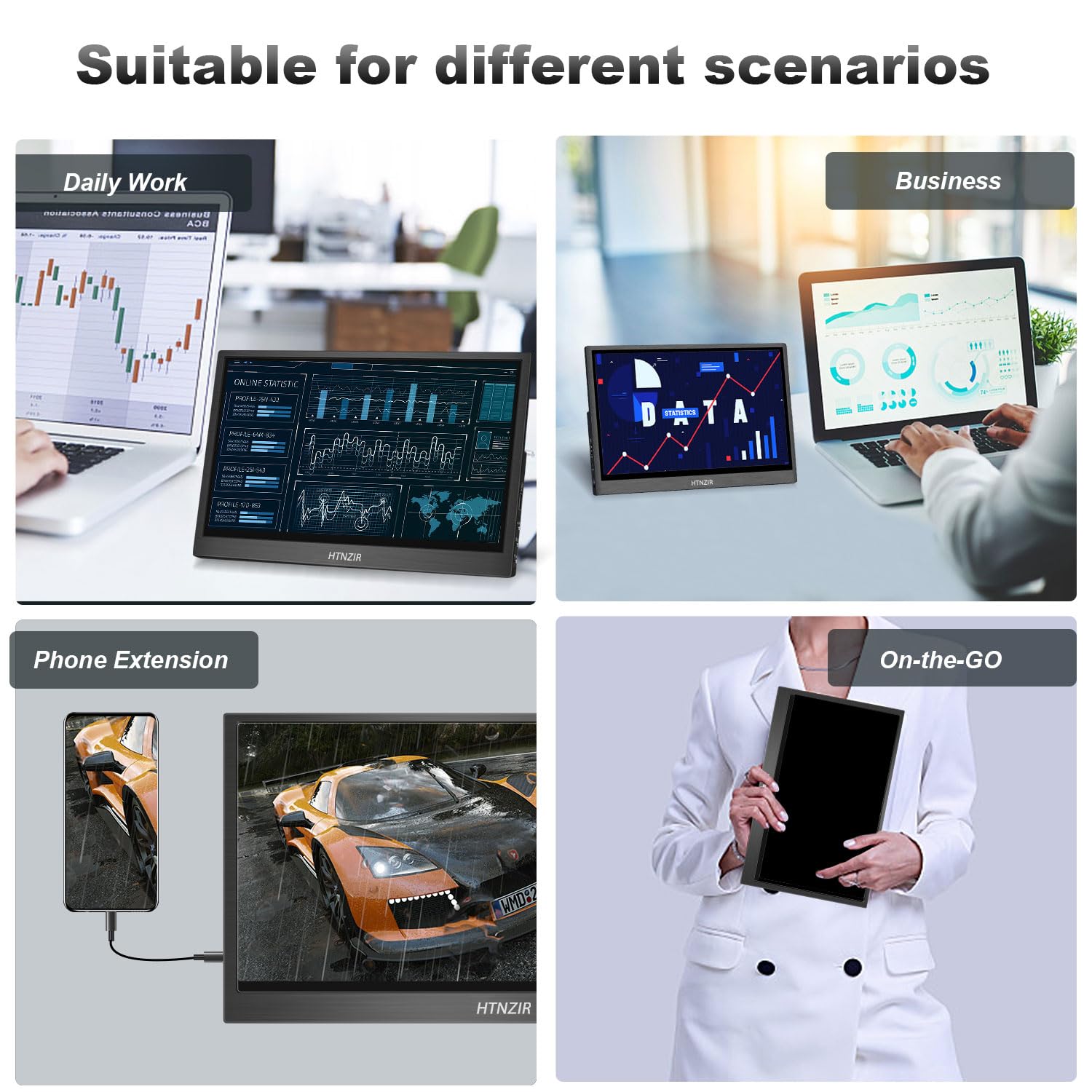 11.6 Inch Portable Touchscreen Monitor with USB-C & HDMI - 1366x768 HD Display for Laptop, PC, Raspberry Pi, PS4, Xbox - Perfect for Gaming, Work & Travel